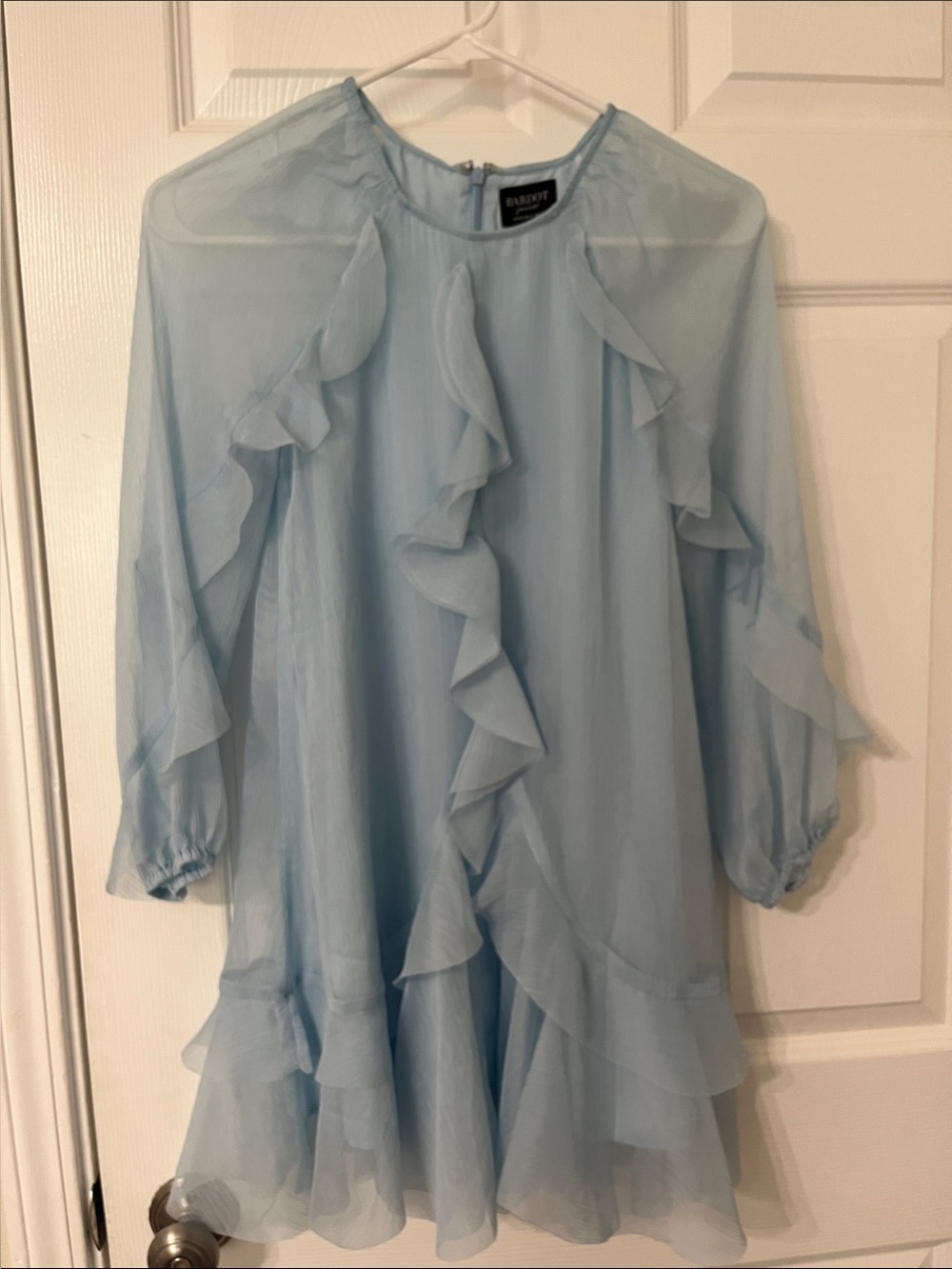 Bardot girls youth Light Blue Ruffle Chiffon Dress size 12